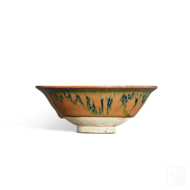 A russet-splashed black-glazed conical bowl, Northern Song - Jin dynasty | 北宋至金 黑釉醬花飛斑紋笠式盞 - 图3